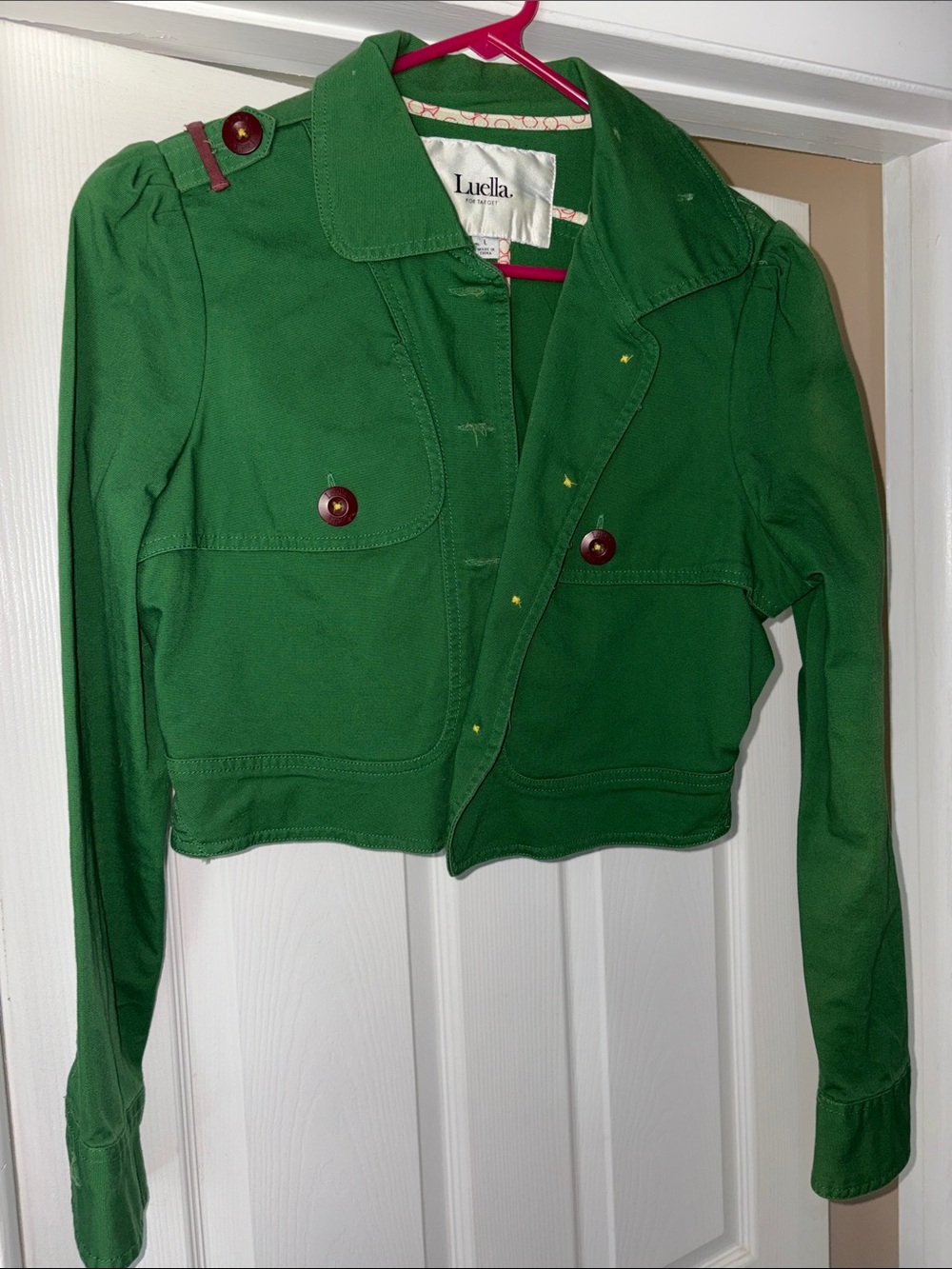Luella Green Cropped Military-Style Blazer